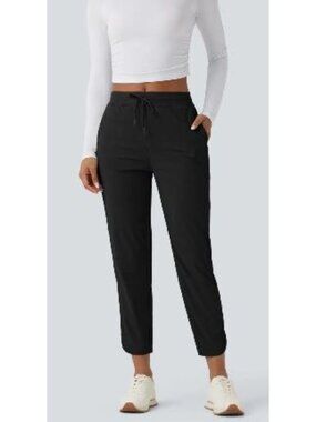 Halara Medium High Rise Drawstring Curved Hem Quick Dry Golf Tapered Pants with